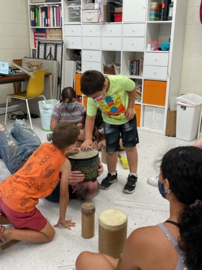 Students explore drums